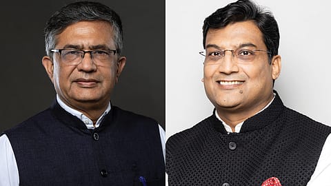 NSE CEO Ashish Chauhan (left) and HDFC Asset Management Company MD & CEO Navneet Munot.