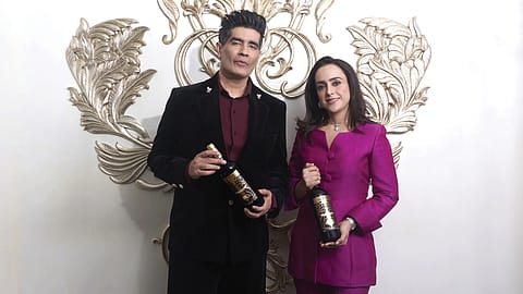 Manish Malhotra, Fashion Designer (left), and Puja Sekhri, President and Director, Fratelli Vineyards.