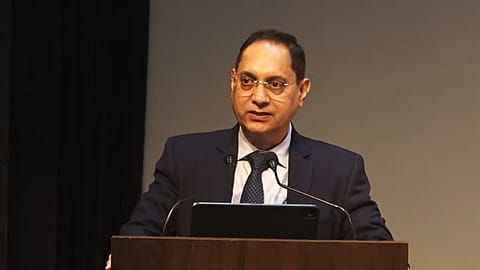 Tuhin Kanta Pandey, Chairman, Sebi, speaking at a NISM–SEBI event