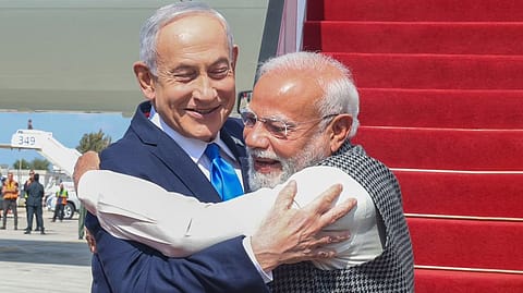 Prime Minister Narendra Modi and Israeli Prime Minister Benjamin Netanyahu
