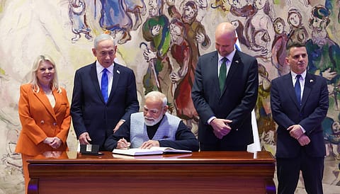Prime Minister Narendra Modi at the Israeli Parliament, Knesset