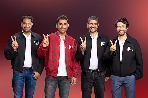 (L-R) Vikas Goyal, MS Dhoni, Lal Chand Bisu, and Vinod Kumar Meena.
