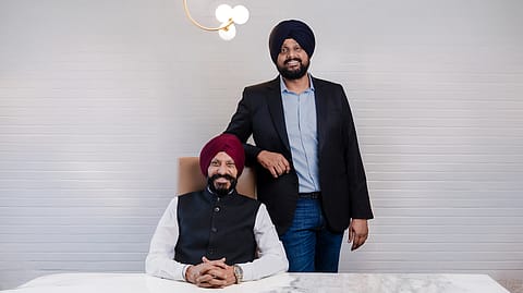 Hartek Singh (sitting), Chairman & MD, Hartek Group; and Simarpreet Singh, ED & CEO, Hartek Group.