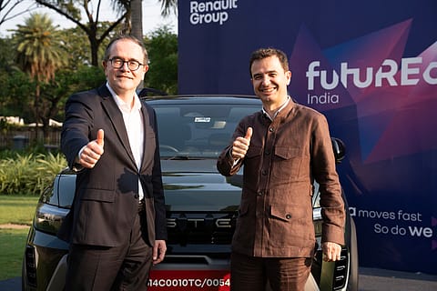 Francois Provost, ,CEO, Renault Group, and Stephane Deblais, CEO, Renault Group in India at the unveil of futuREady India strategy