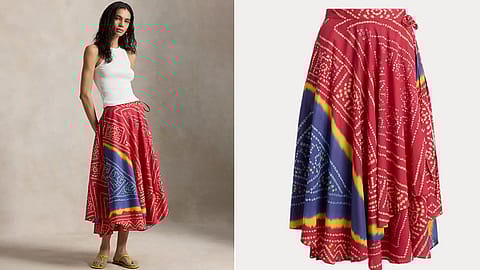 Ralph Lauren cotton skirt inspired by traditional bandhani tie-dye techniques