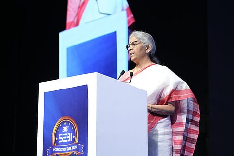 Finance Minister Nirmala Sitharaman at 38th Foundation Day of Sebi