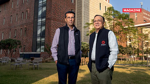 Ashish Dhawan (left), founding chairperson, board of trustees,
Ashoka University, and Pramath Raj Sinha, chairperson, board of trustees, Ashoka University.