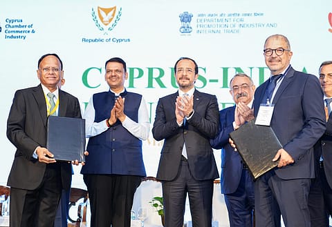 The agreement was signed at the Cyprus–India Business Forum in the presence of Nikos Christodoulides, President of the Republic of Cyprus, and Devendra Fadnavis, along with senior government and industry representatives from both countries.