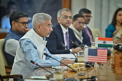 External Affairs Minister S Jaishankar during Quad meeting in New Delhi on Tuesday.