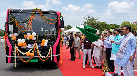 Rajasthan CM Bhajan Lal Sharma flags off EKA Mobility electric buses in Jaipur
