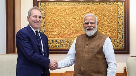 Amazon CEO Andy Jassy with Prime Minister Narendra Modi during his visit to India.