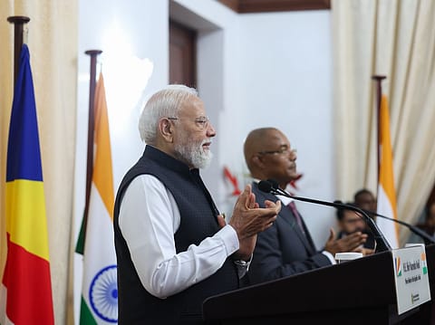 Prime Minister Narendra Modi addressing the National Assembly of Seychelles