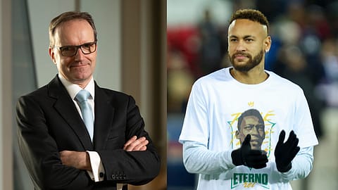 German mathematician Joachim Klement and Brazilian striker Neymar Jr.