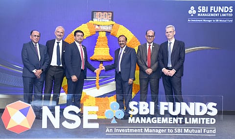 SBI Funds Management shares listed at ₹610 on the BSE, a premium of 6.27% over its IPO price of ₹574 per share