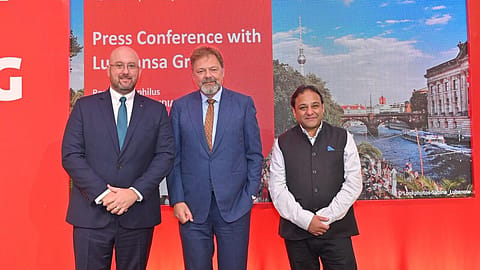 (L- R) Kevin Markette, senior director sales, South Asia, Lufthansa Group; Dr. Philipp Ackermann, German ambassador to India; and Romit Theophilus, director, German National Tourist Office (GNTO), India