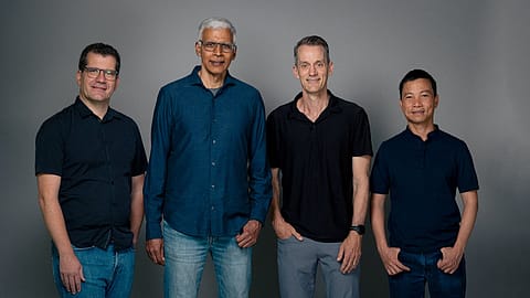 (From left) Oriol Vinyals, Sanjay Ghemawat, Jeff Dean, and Quoc Le