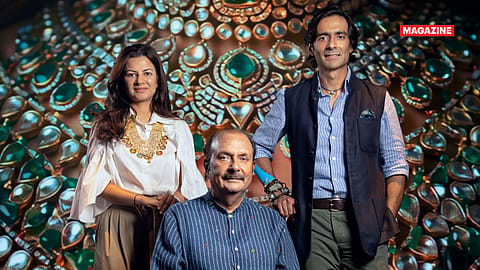 Rajiv Arora (middle) with Akanksha and Tarang Arora.