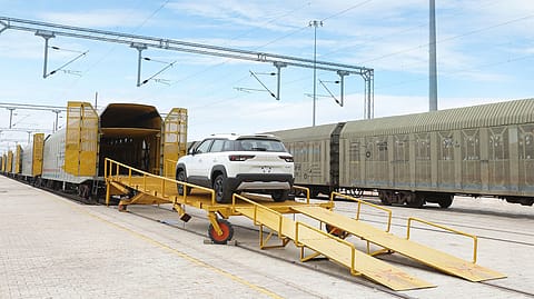 Maruti Suzuki’s vehicle dispatch operations at its manufacturing facilities in Gujarat and Haryana, where dedicated railway infrastructure is being used for outbound transportation.