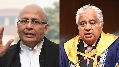 (L to R) Senior advocates Abhishek Manu Singhvi and Harish Salve
