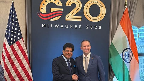 Commerce and Industry Minister Piyush Goyal with US Trade Representative Jamieson Greer.