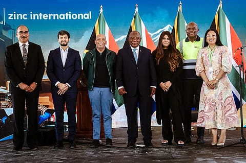 South African President Cyril Ramaphosa and Vedanta Limited Director Priya Agarwal-Hebbar inaugurates Zinc expansion in South Africa