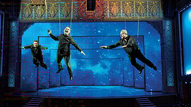 Three men on a wire Three men on a wire