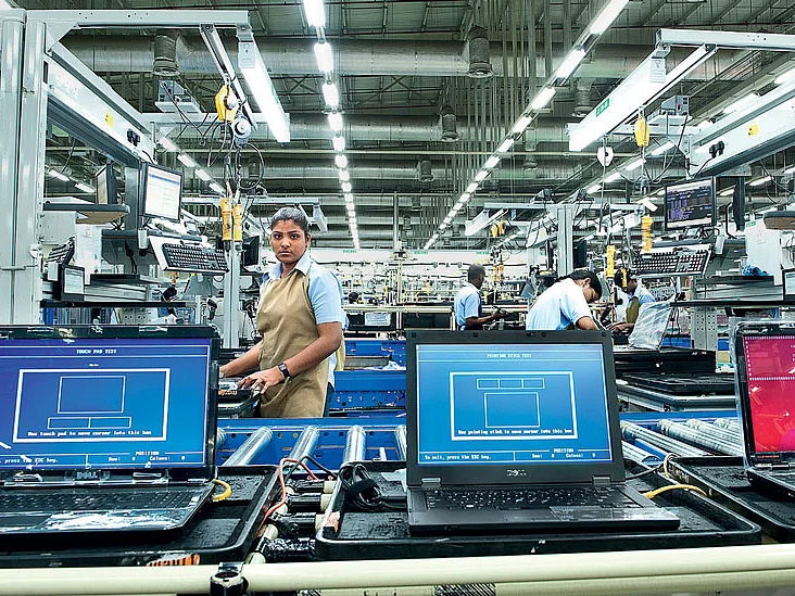 A manufacturing line at Dell India’s facility at Sriperumbudur.