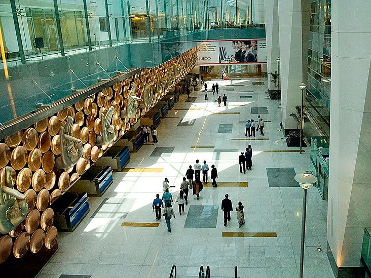 Terminal 3 of Delhi's Indira Gandhi Inter-national Airport is the first and largest terminal building in the world to receive a gold LEED rating.  The saw tooth skylights light the entire departure lounge during the day.