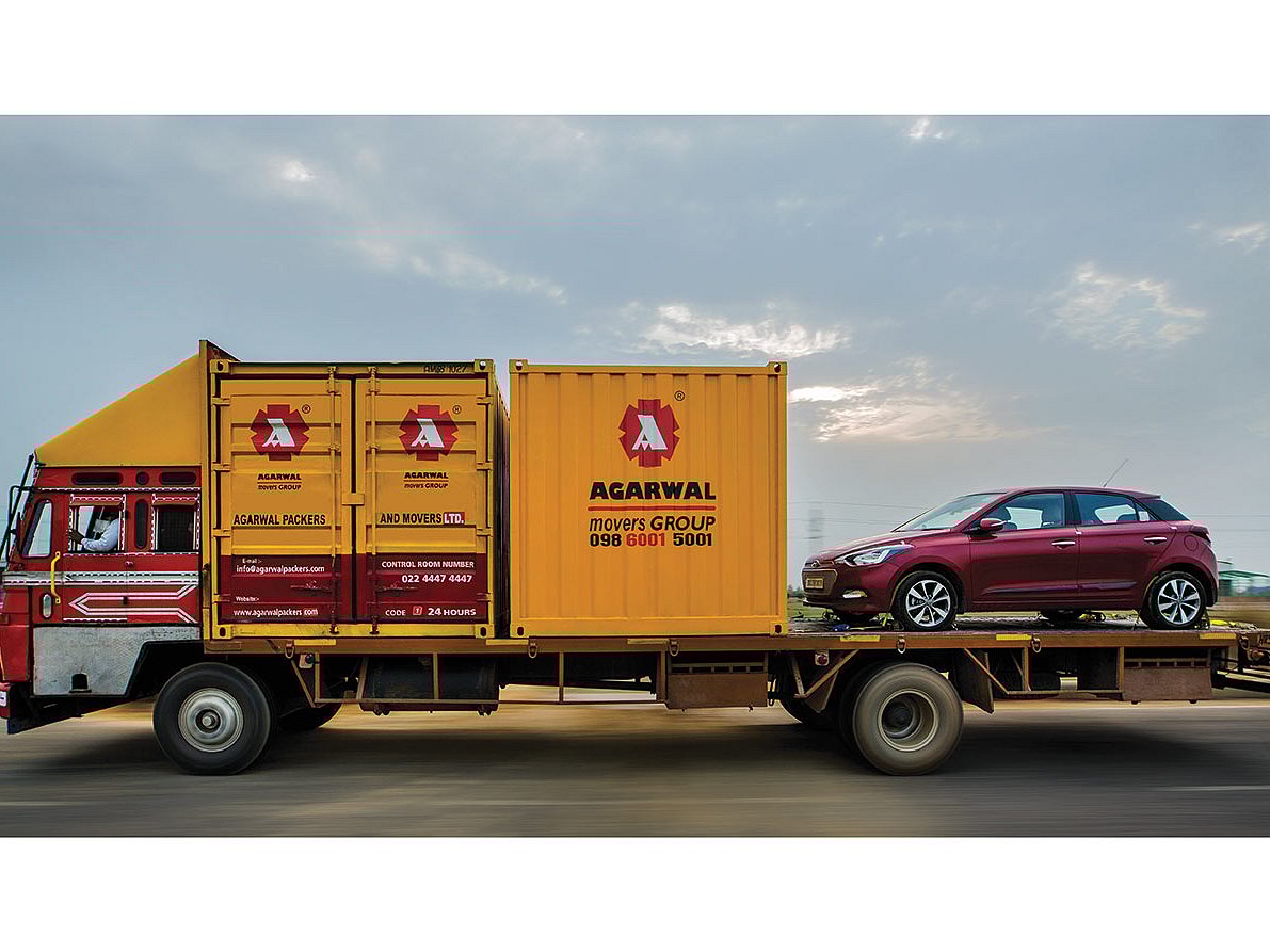Between two and four cubes can be loaded onto a truck. Ramesh Agarwal, of Agarwal Packers and Movers, says this cuts transport costs by a third.