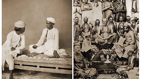 Money changers from North India and a group of South Indian Brahmins.