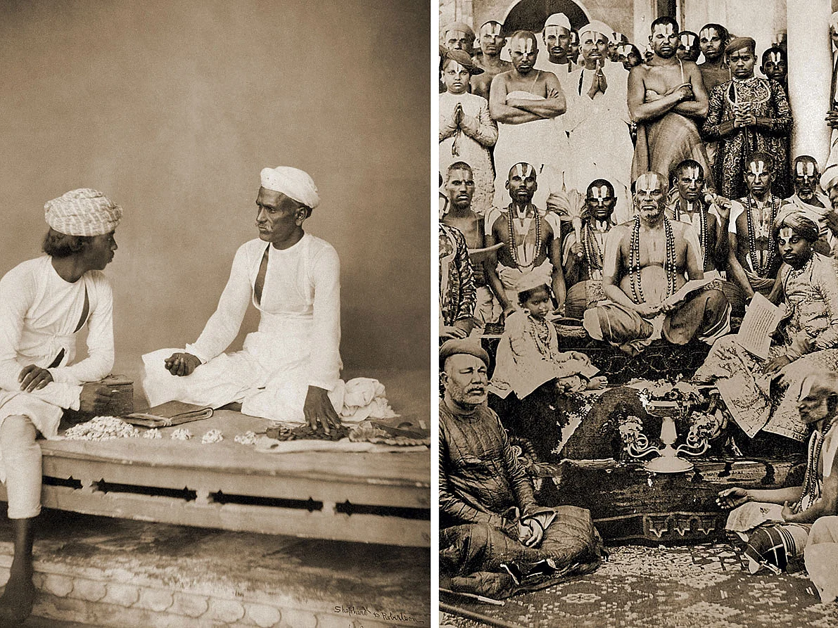 Money changers from North India and a group of South Indian Brahmins.