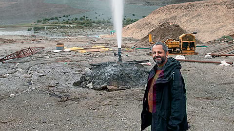Down to earth: Ritesh Arya at a geothermal project in Chumathang, Kashmir.