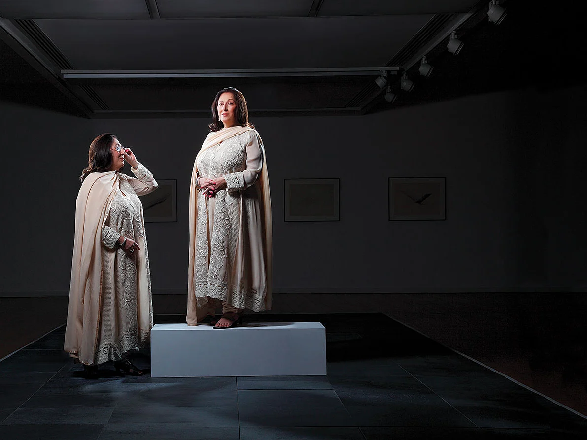 Being a patron of art is as important as creating a work of art, says photo editor Bandeep Singh, explaining his depiction of Kiran Nadar as both patron and art work.