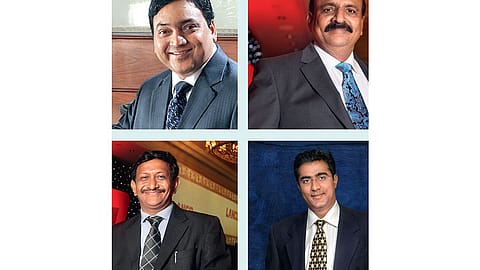 Lanco Infratech’s core team  1 > L. Madhusudhan Rao, executive chairman  2 > G. Bhaskara Rao, 
executive vice chairman  3> V. Saibaba, CEO, Lanco Solar  4 > G. Venkatesh Babu, managing director.