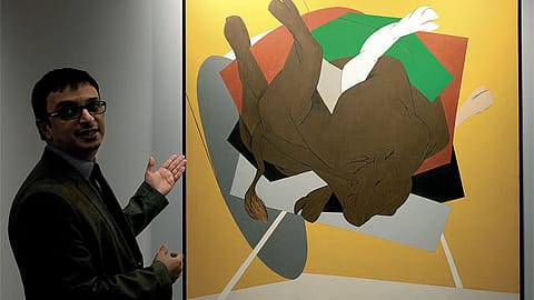 Tyeb Mehta’s Falling Bull sold above the estimated price at Christie’s auction in Mumbai.