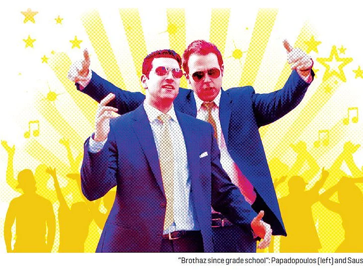 “Brothaz since grade school”: Papadopoulos (left) and Sausmer