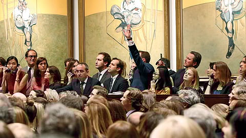 CHRISTIE'S 2013 AUCTION
Sale of Francis Bacon’s 1969 Triptych—Three Studies of Lucian Freud—for $142.4 million, the highest ever paid in an auction for art