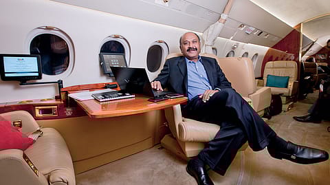 G.M. Rao, Group Chairman, GMR Group, in his private plane.