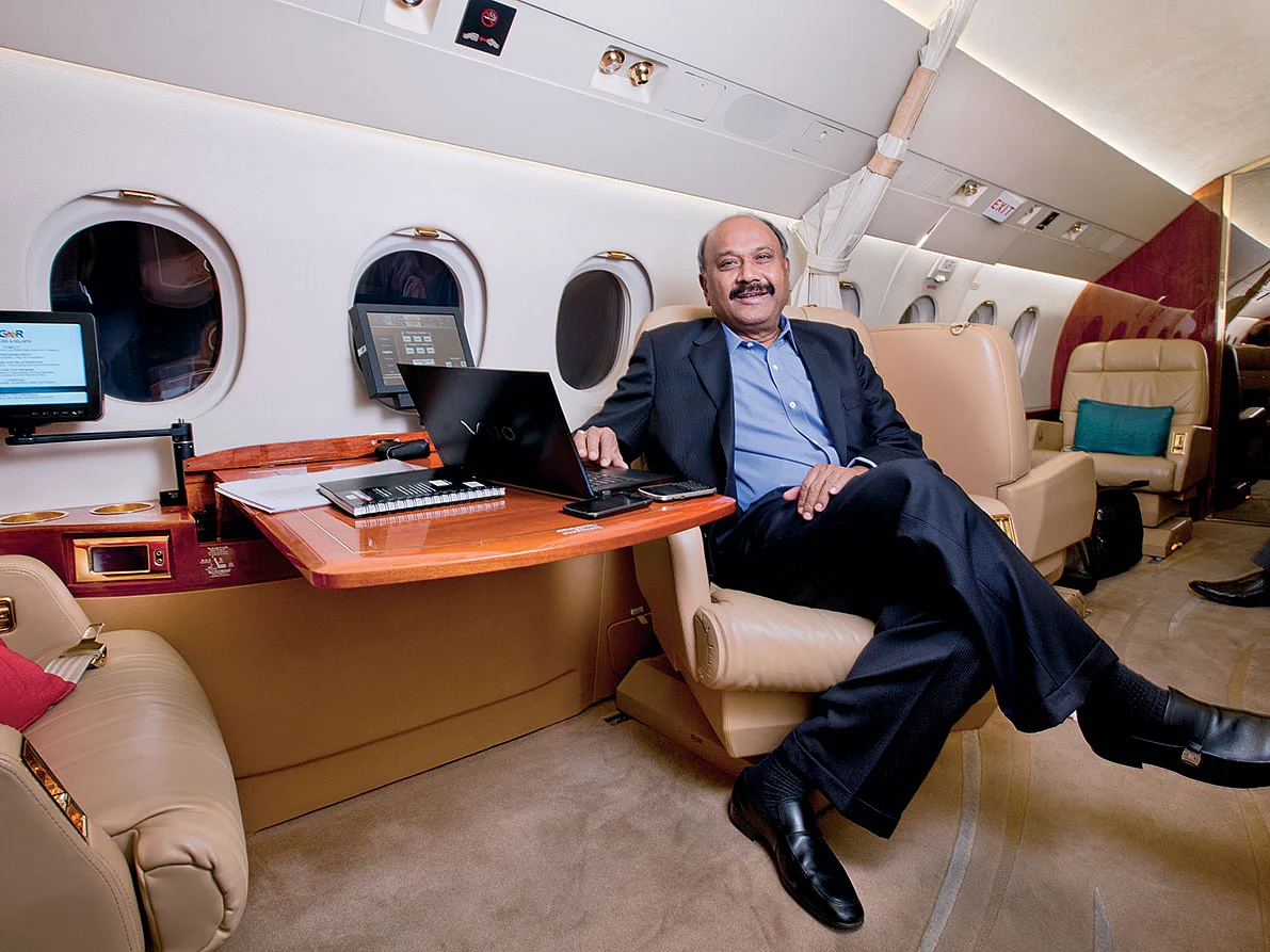 G.M. Rao, Group Chairman, GMR Group, in his private plane.