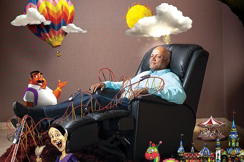 In a brown study: Manmohan Shetty conjuring up his next big show.