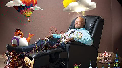 In a brown study: Manmohan Shetty conjuring up his next big show.