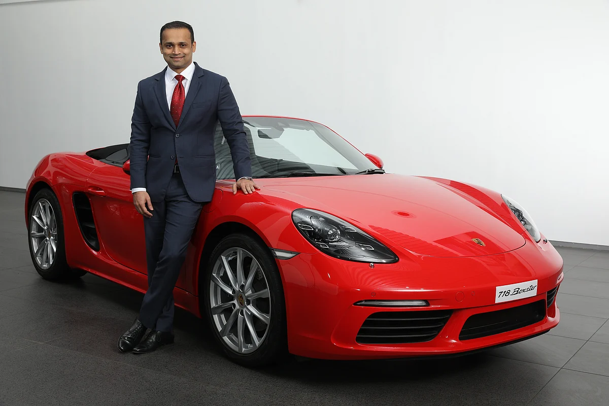 Pavan Shetty, MD, Porsche India with a 718 Boxster