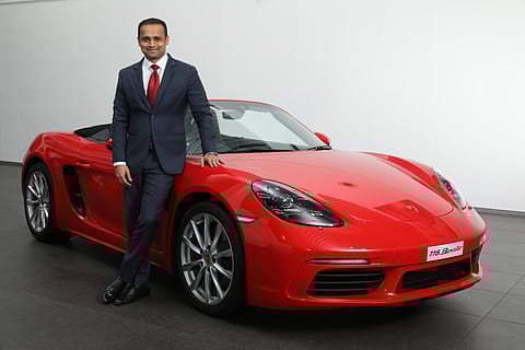 Pavan Shetty, MD, Porsche India with a 718 Boxster