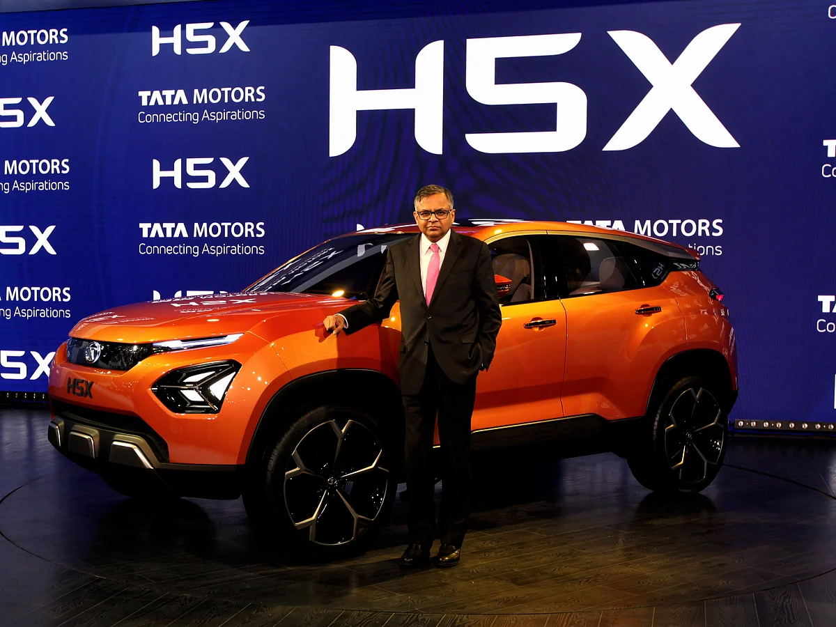N. Chandrasekaran, chairman, Tata Group at the unveiling of the H5X concept car at Auto Expo 2018. Photo by Sanjay Rawat
