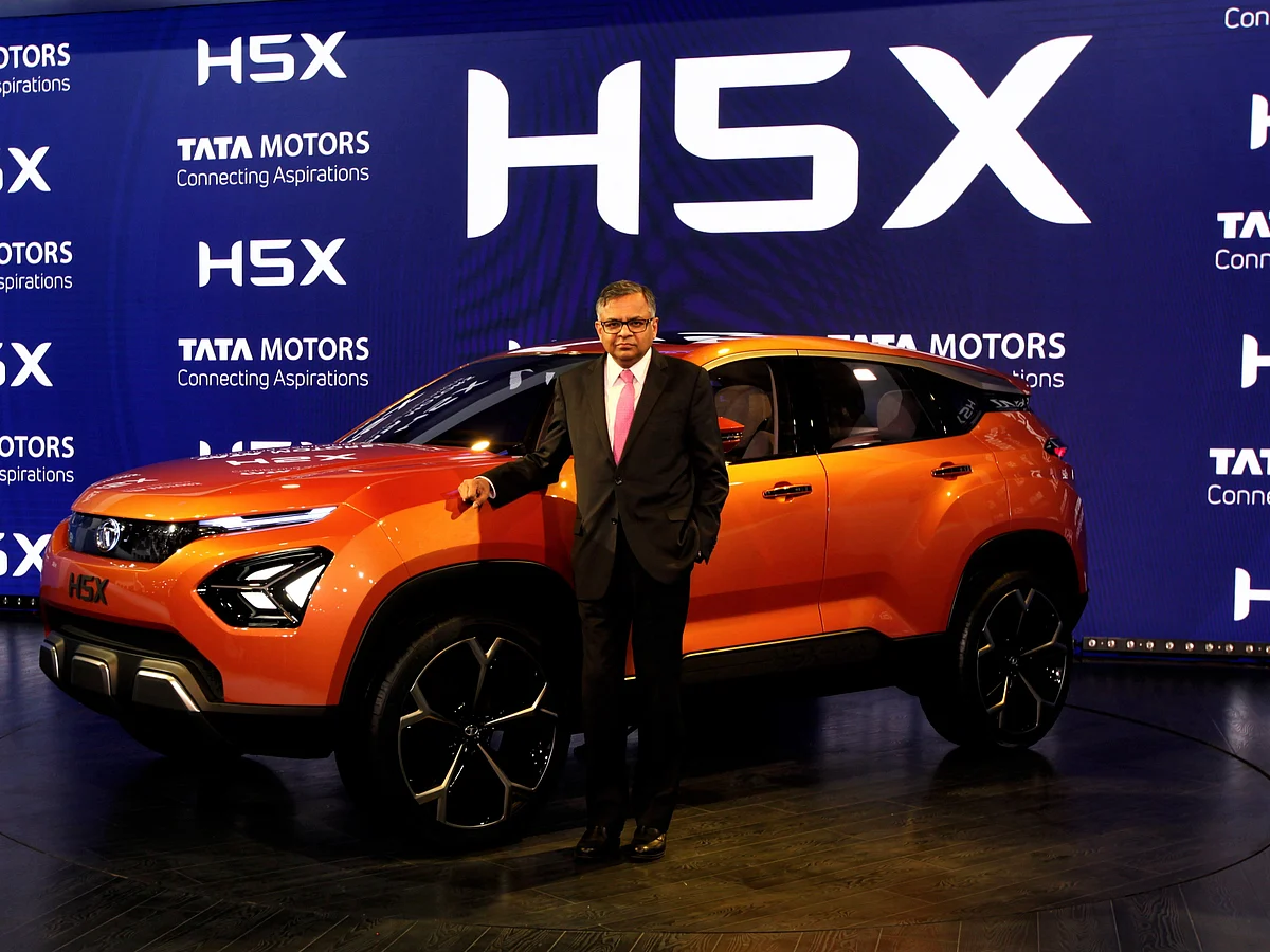 N. Chandrasekaran, chairman, Tata Group at the unveiling of the H5X concept car at Auto Expo 2018.&nbsp;