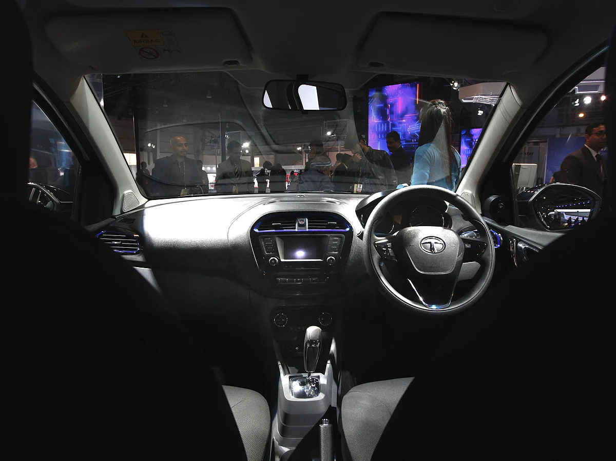 Tata’s Tigor Electric Vehicle at the 2018 Auto Expo in Greater Noida. Photo by Sanjay Rawat.