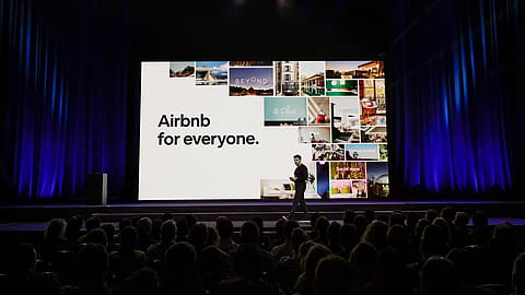 Airbnb’s CEO and co-founder, Brian Chesky unveils a slew of new products, categories and services in San Francisco on Thursday. Photo from Airbnb’s website. 