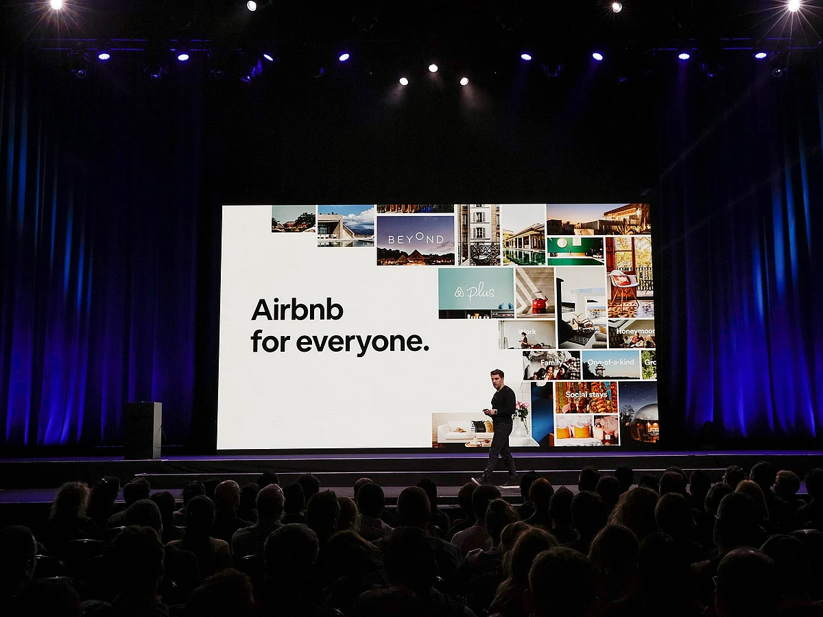 Airbnb CEO Brian Chesky says employees will meet up regularly for gatherings and will continue to work in a highly coordinated way.
