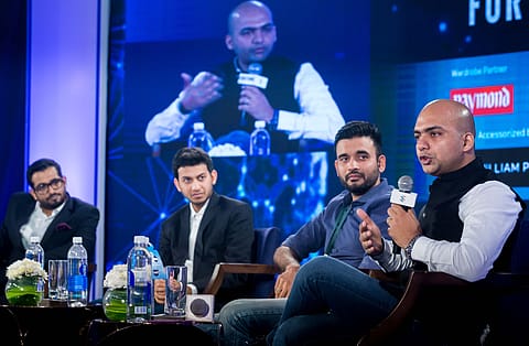 Sr. associate editor Aveek Datta, Ritesh Agarwal, Ankit Nagori, and Manu Kumar Jain