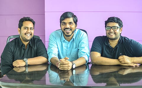 (From L-R) Nandan Reddy,  Rahul Jaimini, Sriharsha Majety, co-founders, Swiggy 